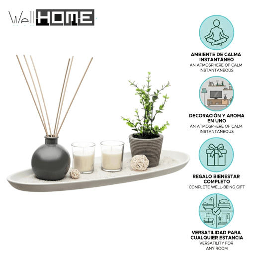 Conjunto de fragrâncias 'Ylang' da Well Home com bandeja