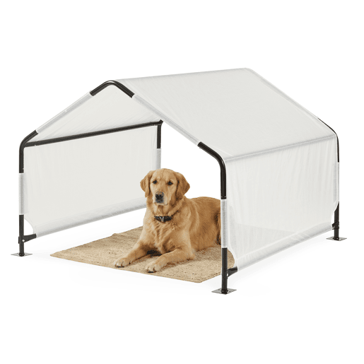 Tenda exterior para cães Valevali 122x122x90 cm pretobranco en.casa