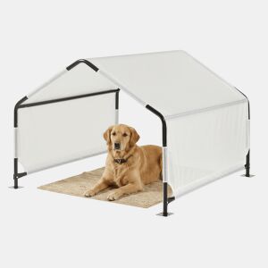 Tenda exterior para cães Valevali 122x122x90 cm pretobranco en.casa