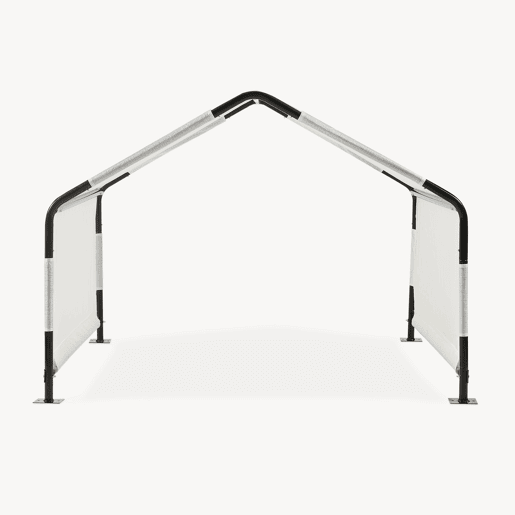 Tenda exterior para cães Valevali 122x122x90 cm pretobranco en.casa