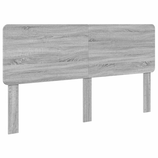 Estrutura de cama de casal king size com cabeceira - Cinza Sonoma 200 x 200 cm