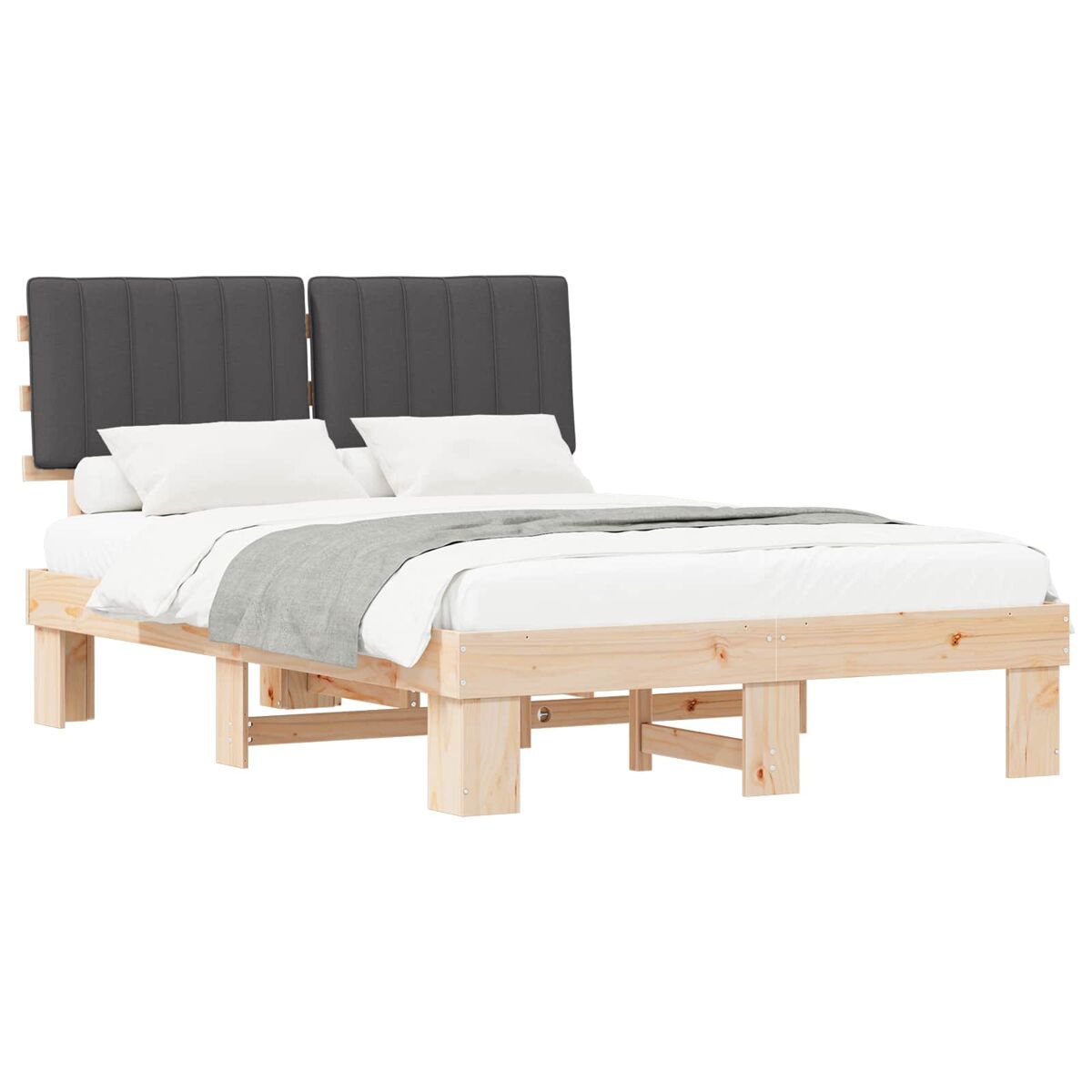 Estructura de cama matrimonial 143x201 Madera/ Gris Oscuro