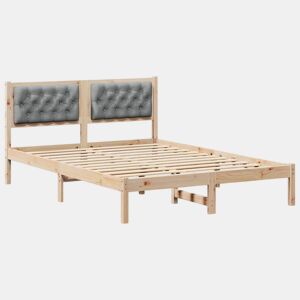 Estrutura da Cama de casal simple com cabeceira Cinzento-claro 150 x 200 cm
