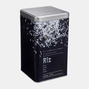 Pote de arroz de metal com relevo Well Home - Edição Preta