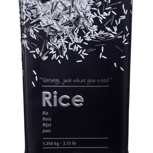Pote de arroz de metal com relevo Well Home - Edição Preta