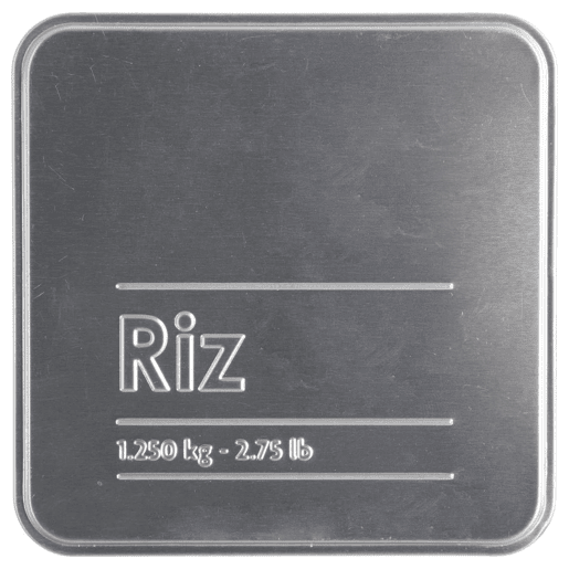 Pote de arroz de metal com relevo Well Home - Edição Preta