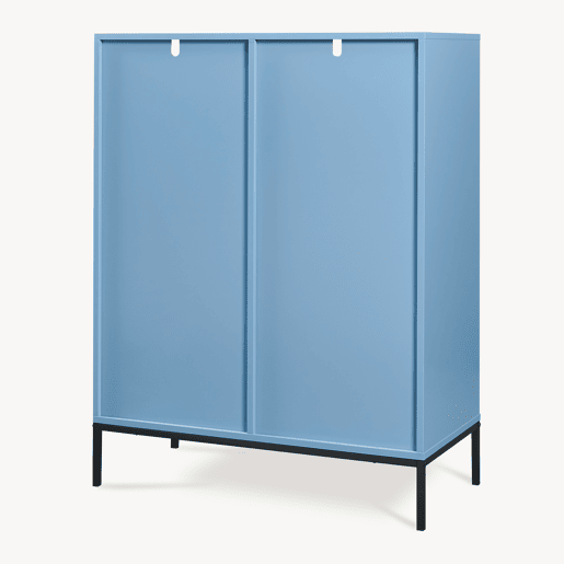 Libreria Colwyn com 2 gavetas e 4 compartimentos MDF 105x80x40 cm - Azul en.casa