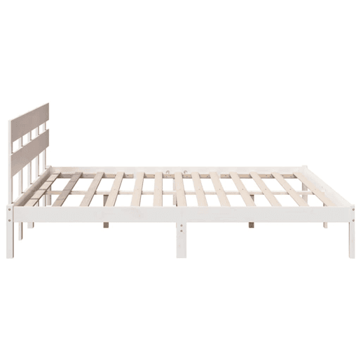 Estrutura da Cama de casal simple Branco 180 x 200 cm Madeira de pinho maciça