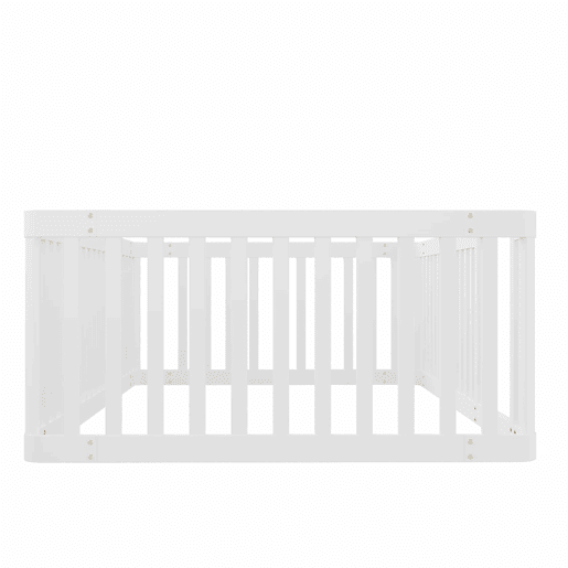 Estrutura de cama em madeira 90x200 - com grade de segurança - branca