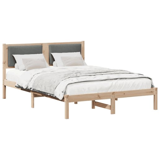 Estrutura da Cama de casal simple com cabeceira Cinza Escuro 140 x 200 cm