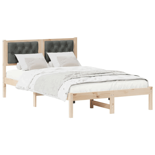 Estrutura da Cama de casal simple com cabeceira Cinza Escuro 135 x 190 cm
