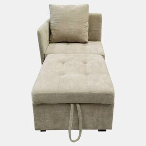 Sofá-cama 3 em 1 - Sofá de linho com encosto ajustável - Bege