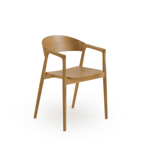 Conjunto de 4 poltronas em contraplacado de carvalho