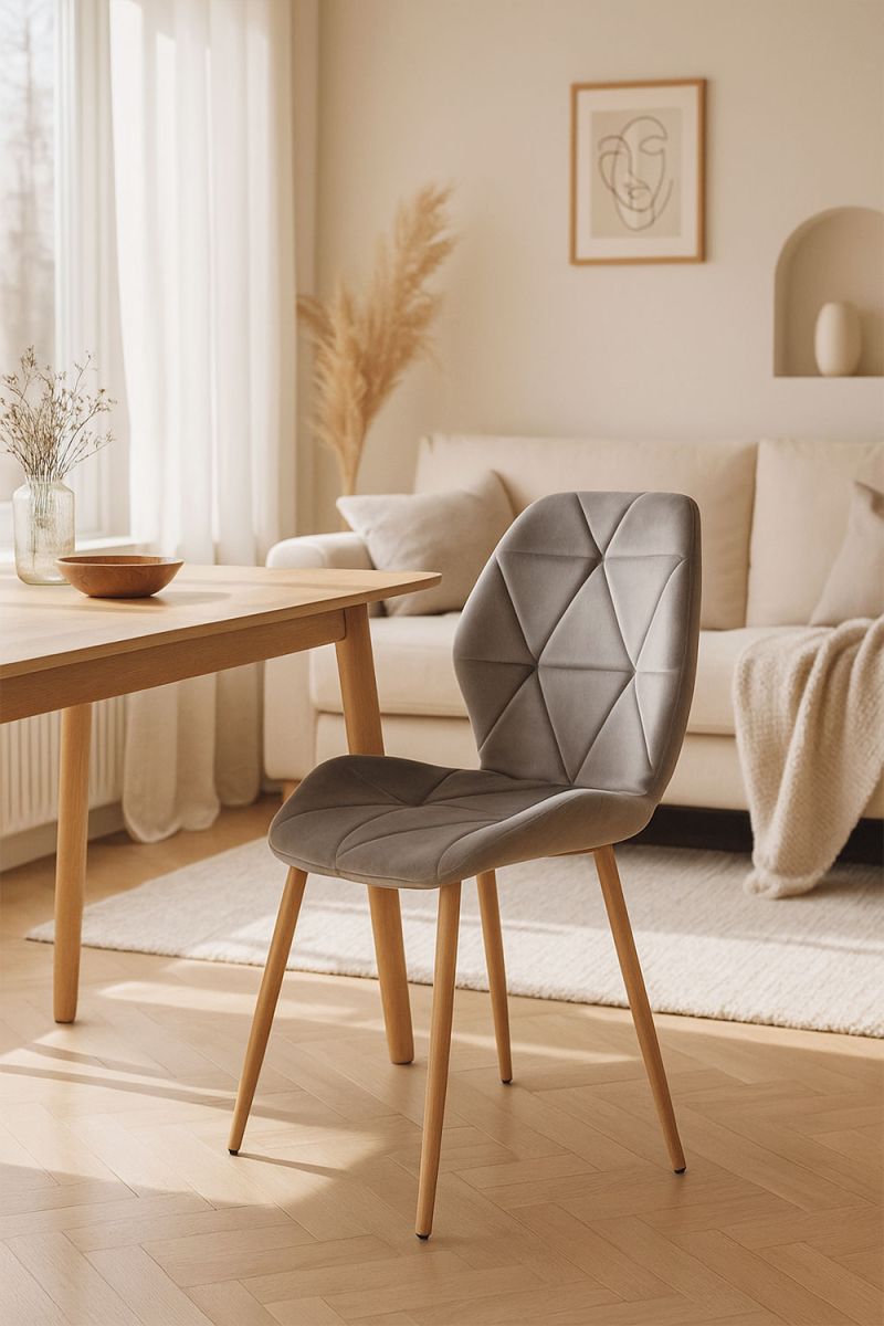 Silla Sesel Terciopelo - Gris claro - Conforama