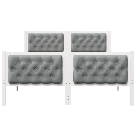 Estrutura da Cama de casal simple com cabeceira Cinzento-claro 140 x 190 cm