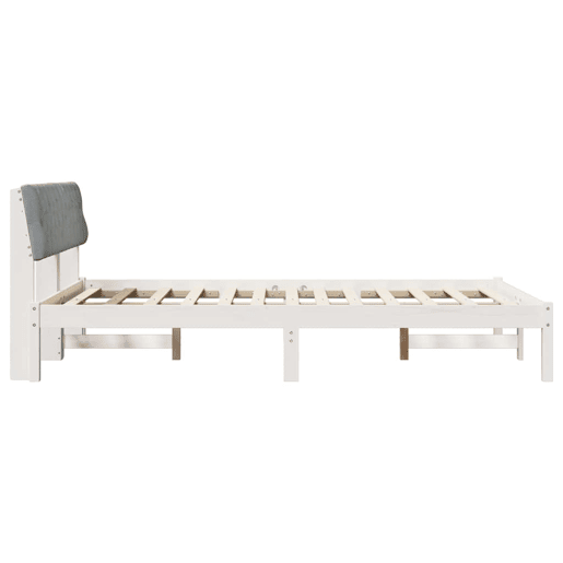 Estrutura De Cama De Casal Simple - Branco e cinza claro 135 x 190 cm