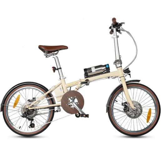 Bicicleta Elétrica MAXTURN SMART20 - Motor 250W Bateria 36V5.2AH Pneus De 20u201D Travões A Disco Mecânicos - Bege