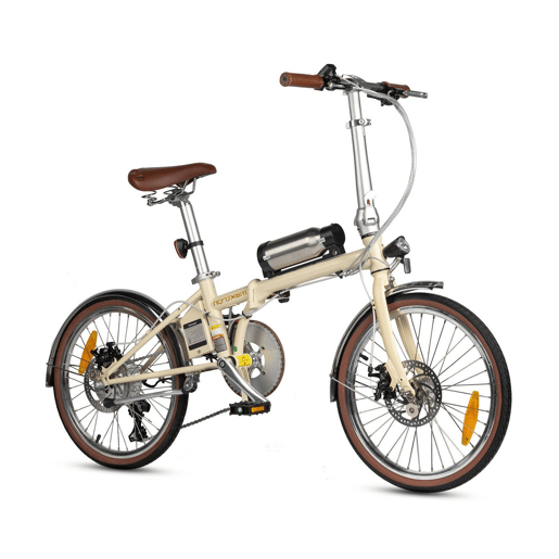 Bicicleta Elétrica MAXTURN SMART20 - Motor 250W Bateria 36V5.2AH Pneus De 20u201D Travões A Disco Mecânicos - Bege