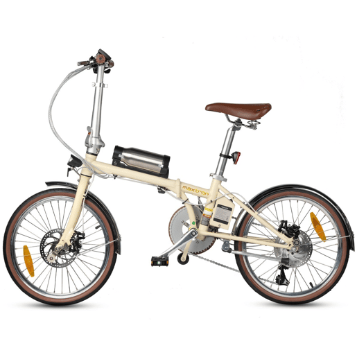 Bicicleta Elétrica MAXTURN SMART20 - Motor 250W Bateria 36V5.2AH Pneus De 20u201D Travões A Disco Mecânicos - Bege