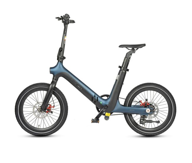 Bicicleta eléctrica maxturn smart30 - motor 250w batería 36v9.6ah neumáticos de 20" frenos de disco mecánicos - negro azul