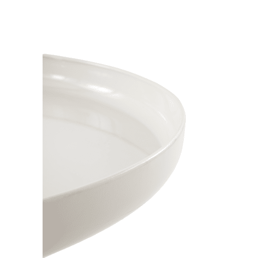 Mesa auxiliar de metal cor creme com vidro