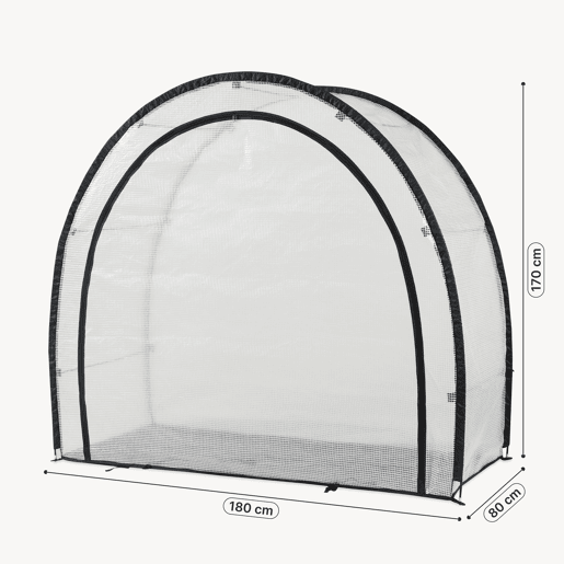 Estufa de tomate em folha Larshasas plástico 180x80x170 cm Transparente en.casa