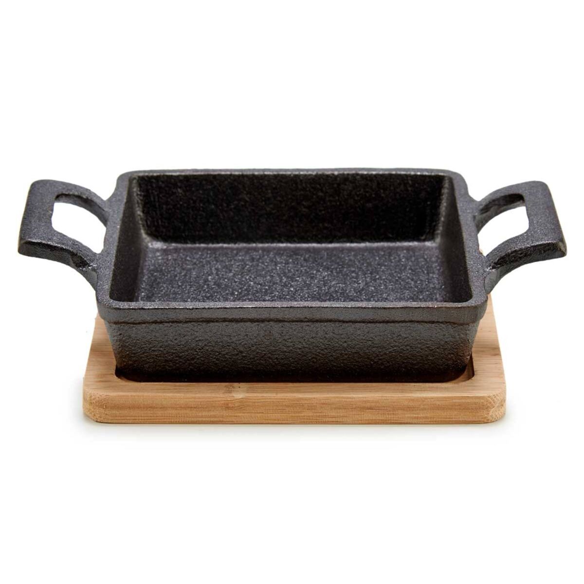 Bandeja cuadrada hierro peq band bambu colección KINVARA