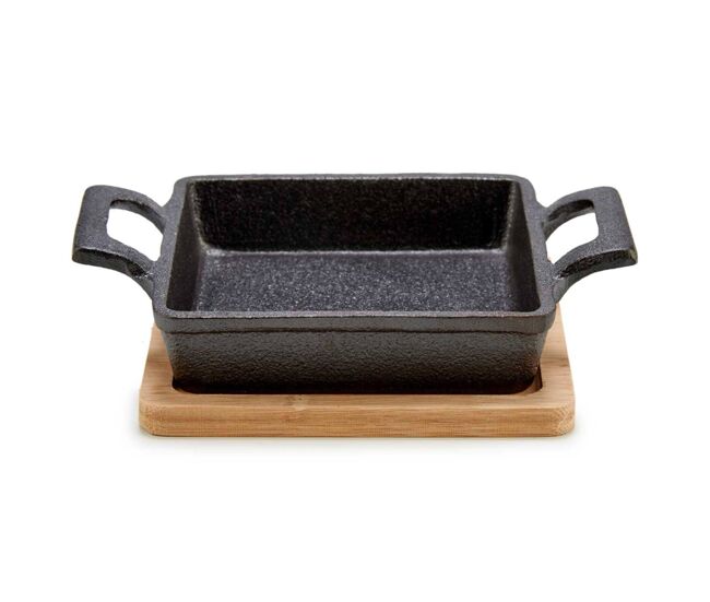 Bandeja cuadrada hierro peq band bambu colección kinvara