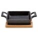 Bandeja cuadrada hierro peq band bambu colección KINVARA Bandeja cuadrada hierro peq band bambu colección KINVARA Negro