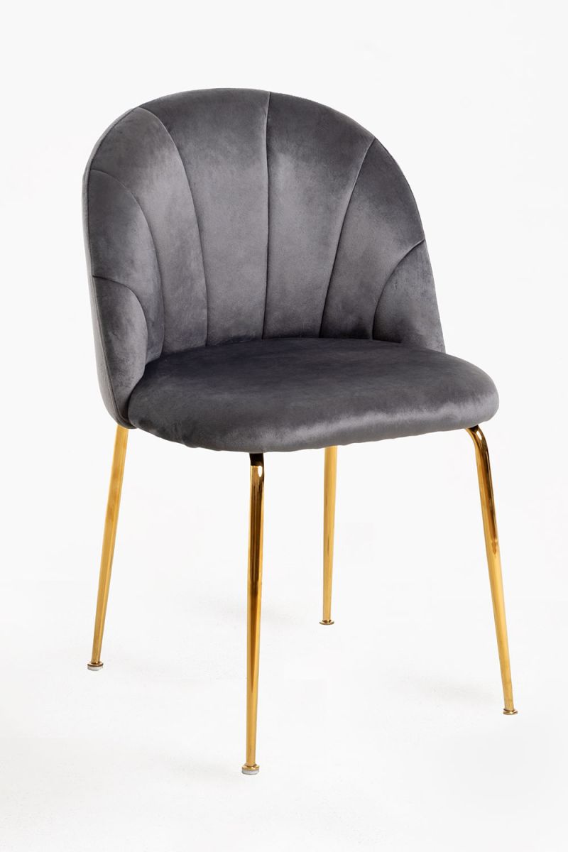 Silla laget gold terciopelo - gris