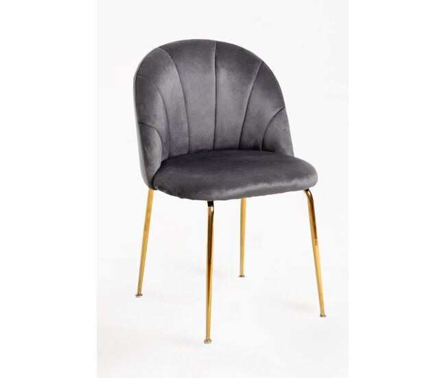 Silla Laget Gold Terciopelo - Gris