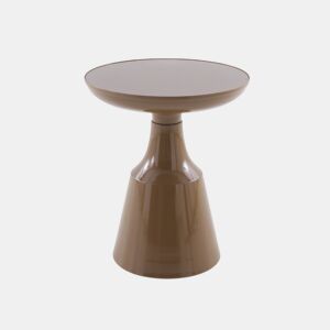 Mesa auxiliar de metal cor castanha com vidro
