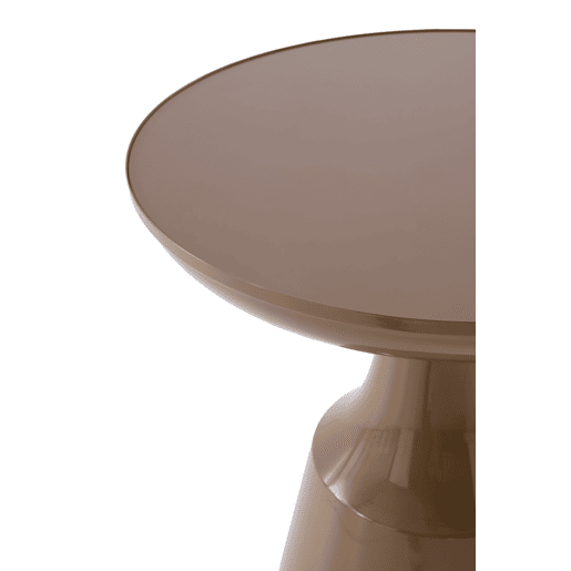 Mesa auxiliar de metal cor castanha com vidro