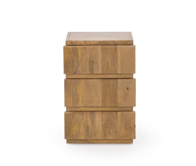 Mesita de noche 3 cajónes madera maciza de mango
