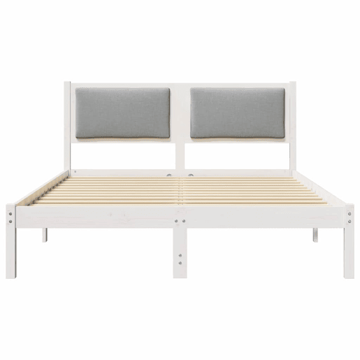 Estrutura da Cama de casal simple com cabeceira Cinzento-claro 140 x 200 cm