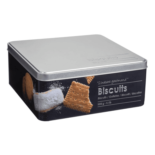 Lata de Biscoitos Well Home em Metal Relevo - Edição Preta