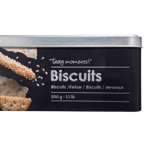 Lata de Biscoitos Well Home em Metal Relevo - Edição Preta