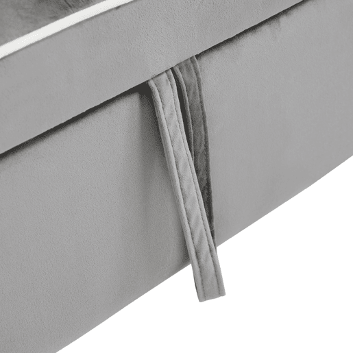 Poltrona retrátil de veludo - com suporte para copos + suporte para telemóvel - Cinzento claro