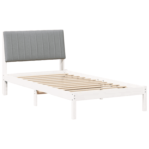 Estrutura de cama de solteiro para adultos com Cabeceira - Branco 100 x 200 cm