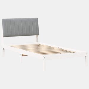 Estrutura de cama de solteiro para adultos com Cabeceira - Branco 100 x 200 cm