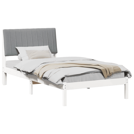 Estrutura de cama de solteiro para adultos com Cabeceira - Branco 100 x 200 cm