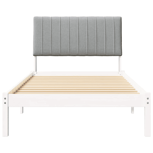 Estrutura de cama de solteiro para adultos com Cabeceira - Branco 100 x 200 cm