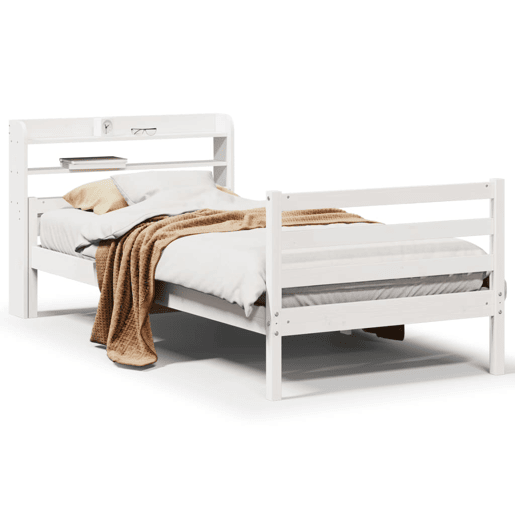 Estrutura De Cama Dupla c cabeceira - 100x200 cm branco Estrutura De Cama Dupla c cabeceira - 100x200 cm branco
