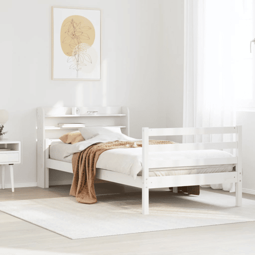 Estrutura De Cama Dupla c cabeceira - 100x200 cm branco Estrutura De Cama Dupla c cabeceira - 100x200 cm branco