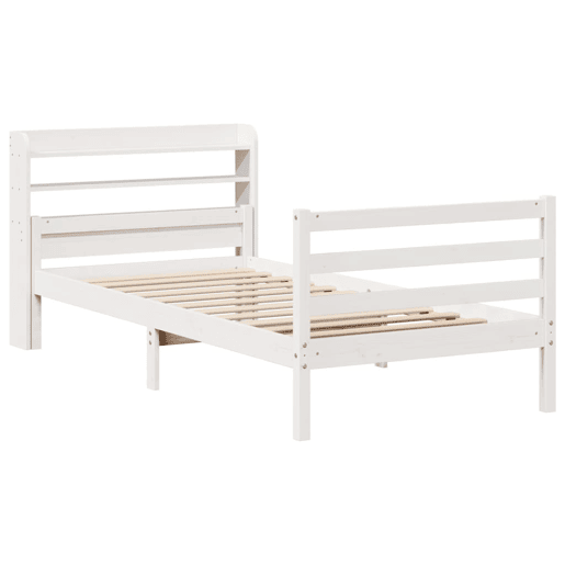Estrutura De Cama Dupla c cabeceira - 100x200 cm branco Estrutura De Cama Dupla c cabeceira - 100x200 cm branco