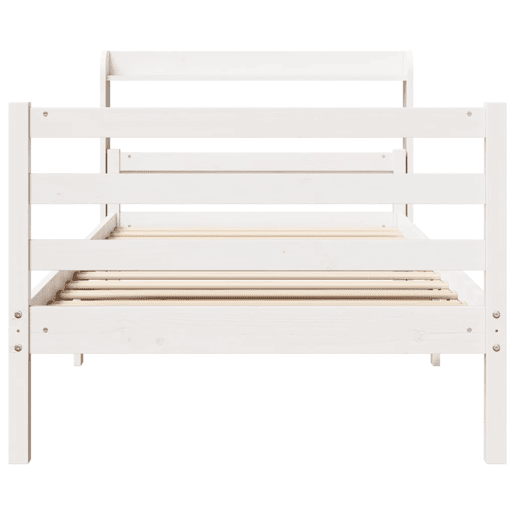 Estrutura De Cama Dupla c cabeceira - 100x200 cm branco Estrutura De Cama Dupla c cabeceira - 100x200 cm branco