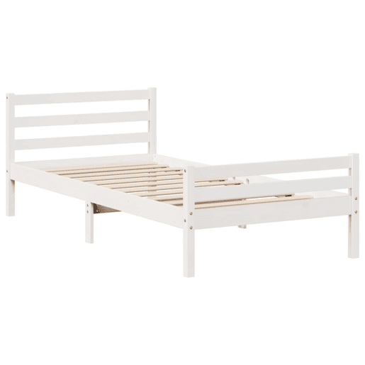 Estrutura De Cama Dupla c cabeceira - 100x200 cm branco Estrutura De Cama Dupla c cabeceira - 100x200 cm branco