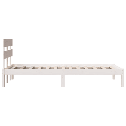 Estrutura de cama de solteiro - Branco 90 x 200 cm Madeira de pinho maciça