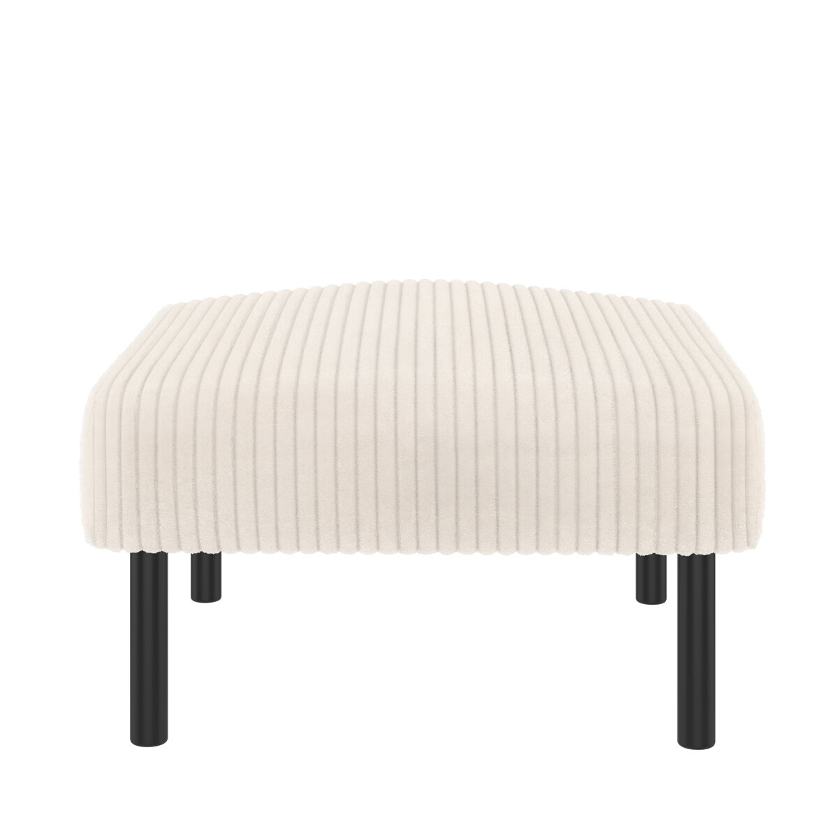 Puf de cordón premium - estructura de metal - tejido de terciopelo ultra suave - beige