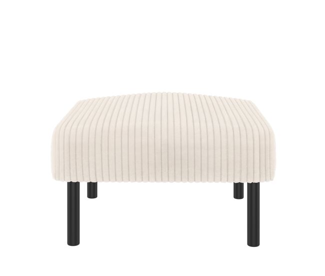 Puf de cordón premium - estructura de metal - tejido de terciopelo ultra suave - beige